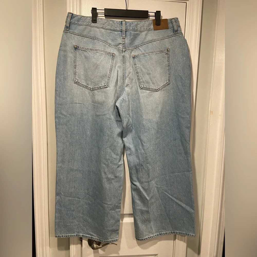 NWT Madewell Size 33P Curvy Super Wide Leg Cotton Denim High Waist Jeans